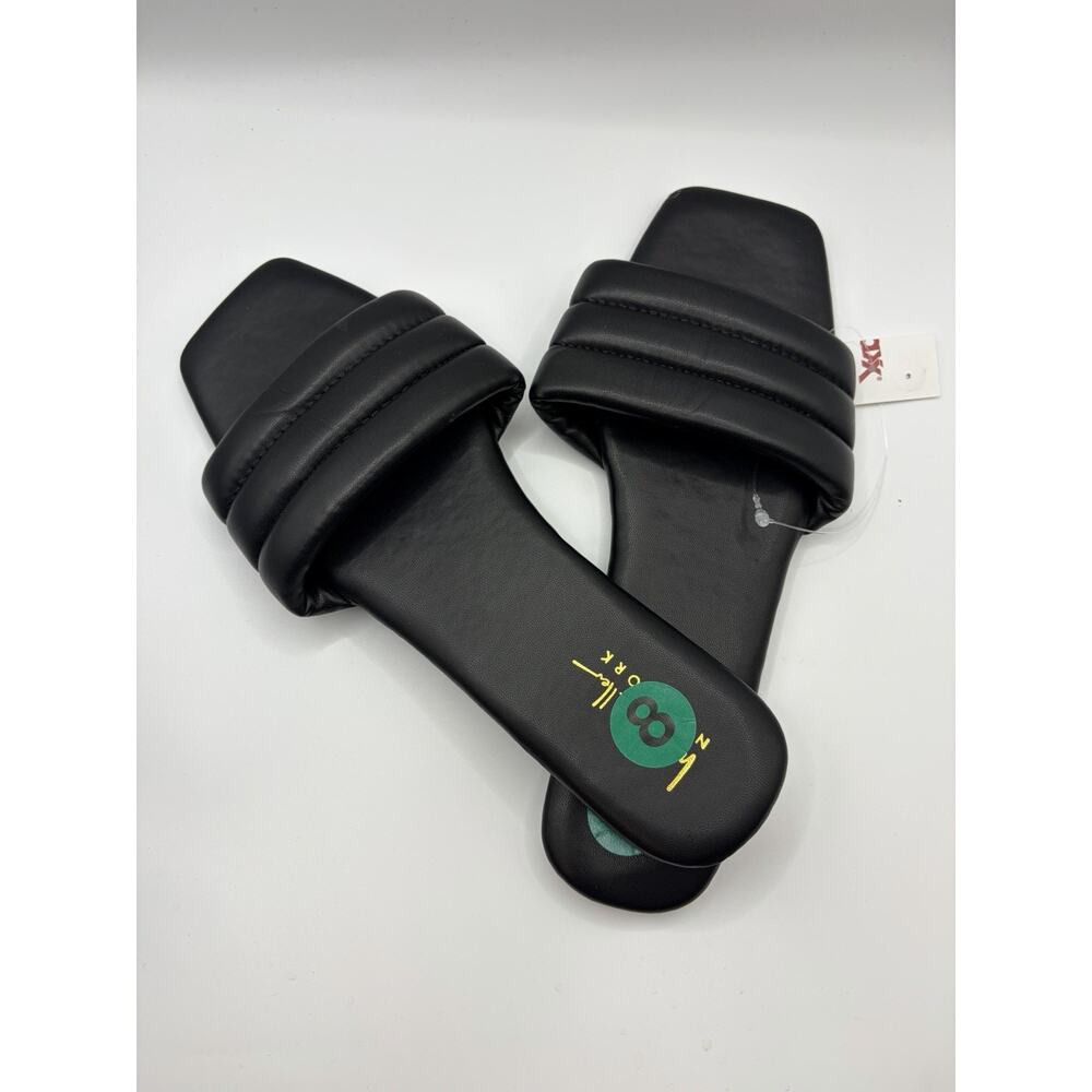 Nichole Miller Women’s Size 8 Black Padded Slide Sandals NWT Square Toe Resort - Picture 4 of 6